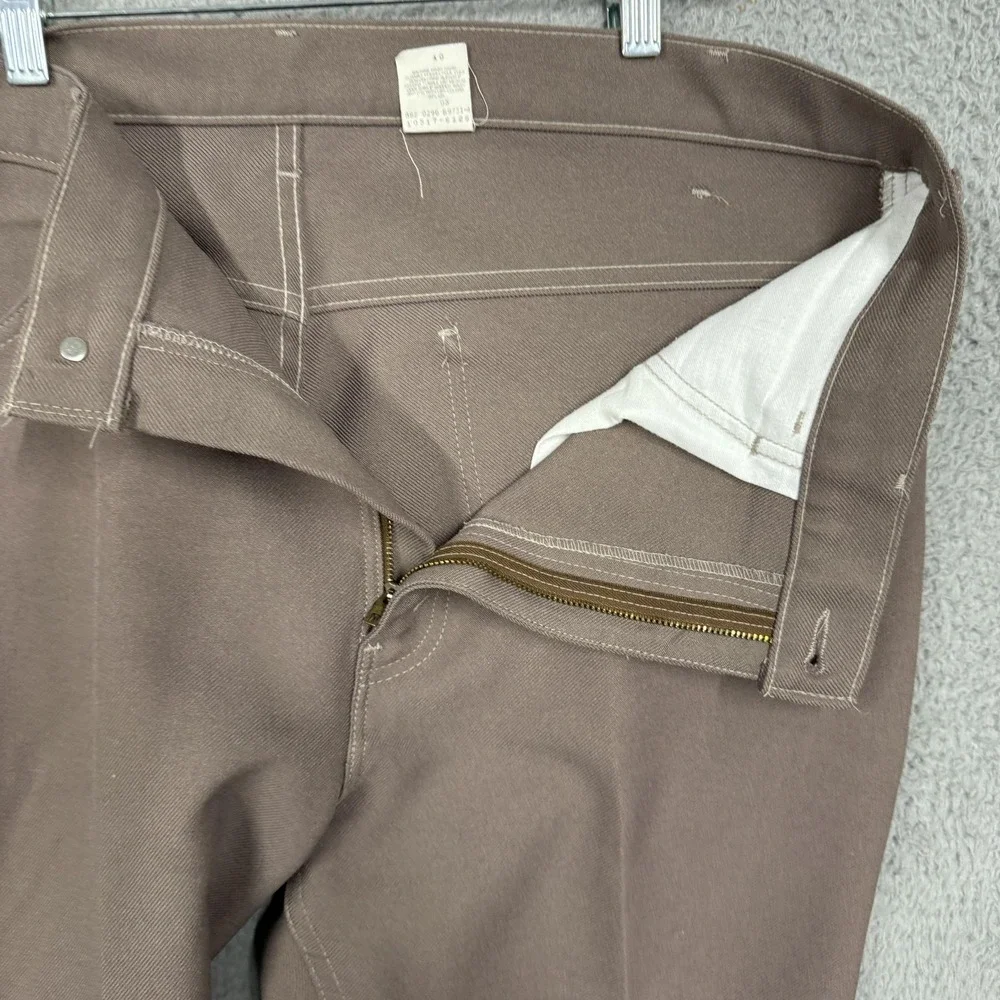 Vintage Levi's Dress‎ Pants Mens 40x30 Brown Dacron Polyester Bootcut Made USA